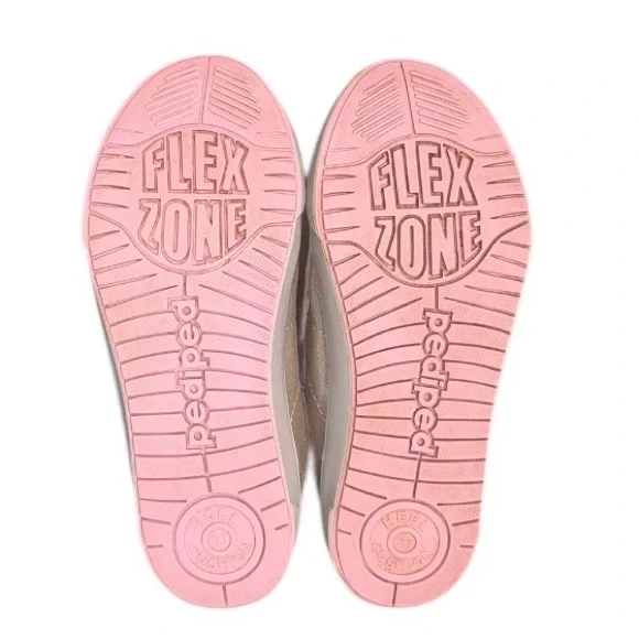 PEDIPED Dani Silver leather sneakers no tie girl’s tennis shoes size 33 1.5 2 - Picture 11 of 17